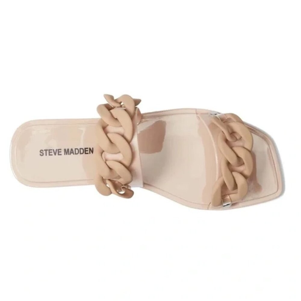 Steve Madden Zimma Chain Link Nude Slides Sandals… - image 3